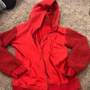 Oversized red jacket